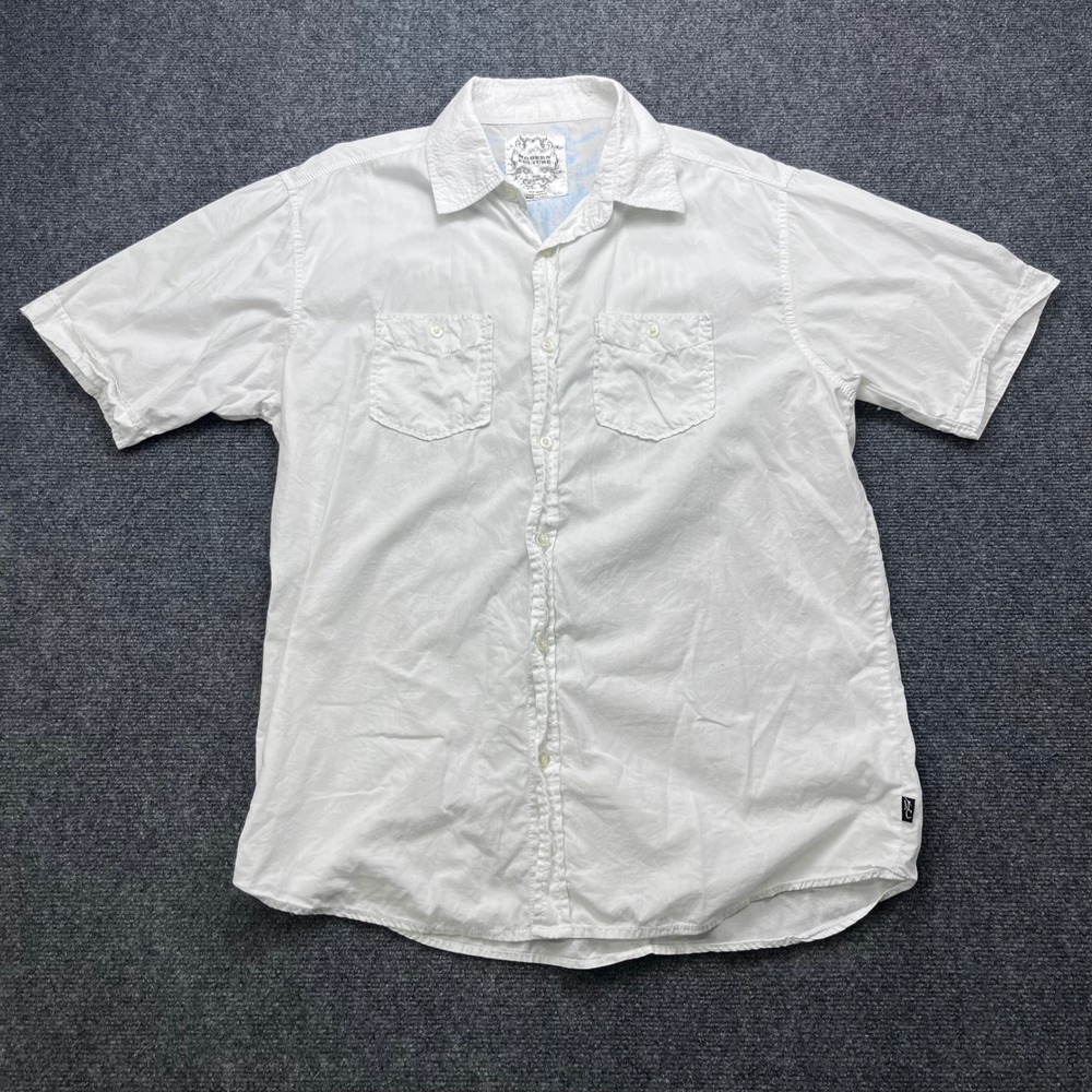 Modern Culture Y2K Angel Wings Graphic White Button Down Shirt